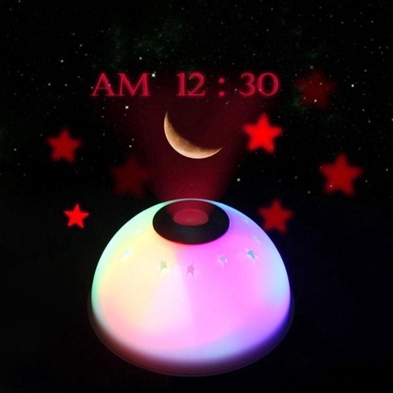 Digital Alarm Clock Changing Color Led Magic Starry Color