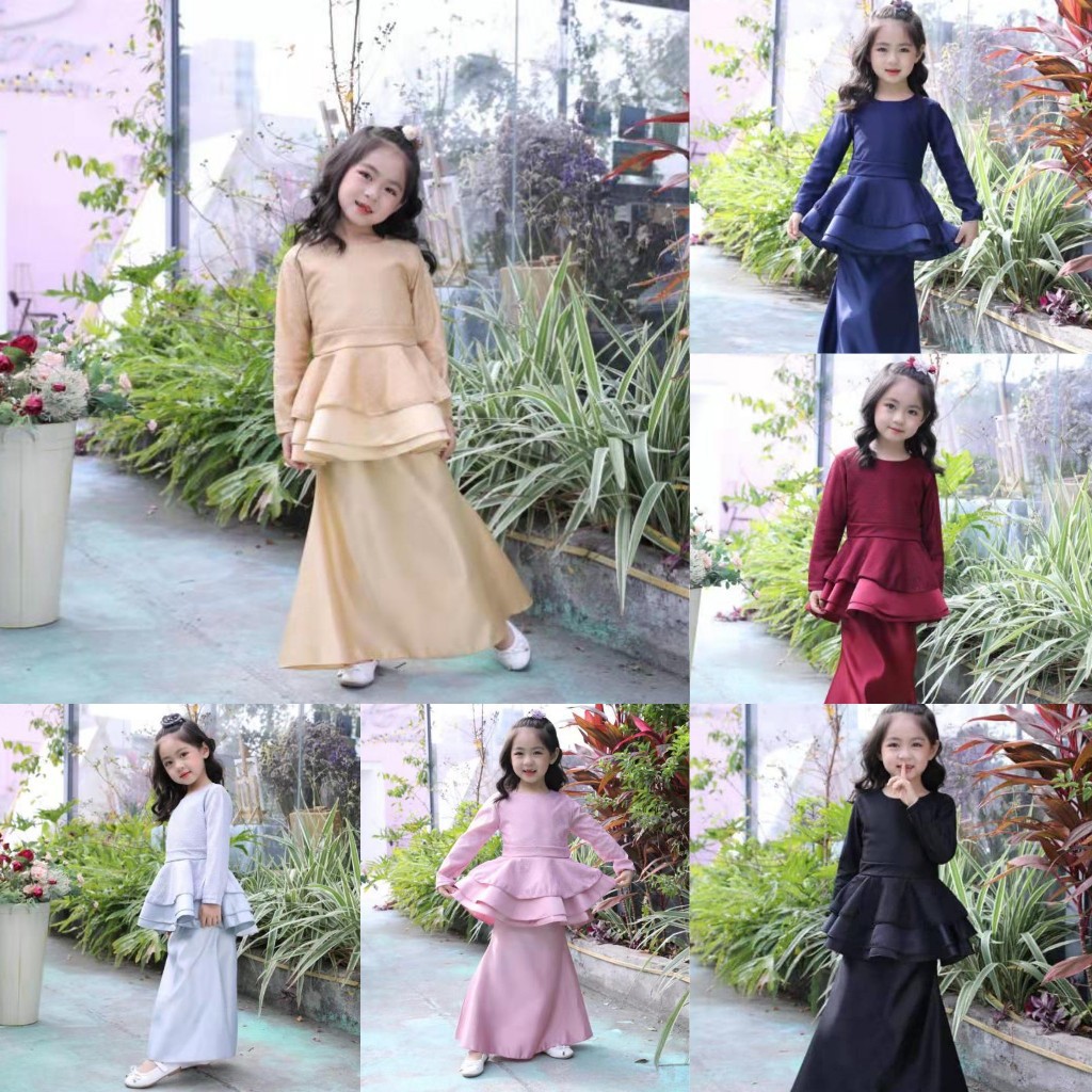  Baju  Raya Budak  2022 Moden Baju  Kurung Peplum  Lace 