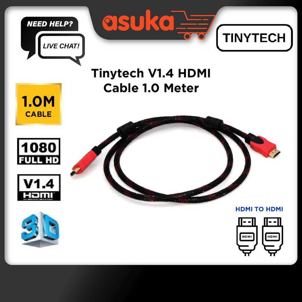 Tinytech v1.4 HDMI Cable w/net - 1.5m /- HDMI to HDMI