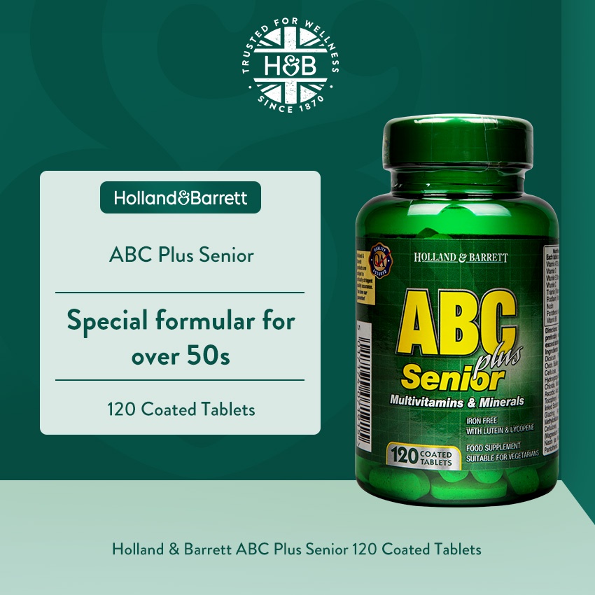 Holland & Barrett ABC Plus Senior 120 Coated Tablets (BBE: 01/2024