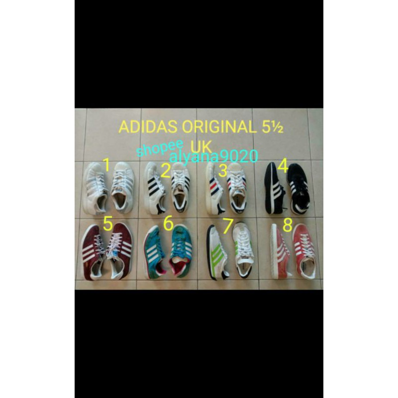 original adidas saiz 5 1/2 uk women shoes Shopee Malaysia