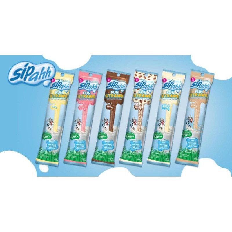 Sipahh Fun Straw pack 5's/unique Milk Straw That Gives Sipah Flavor