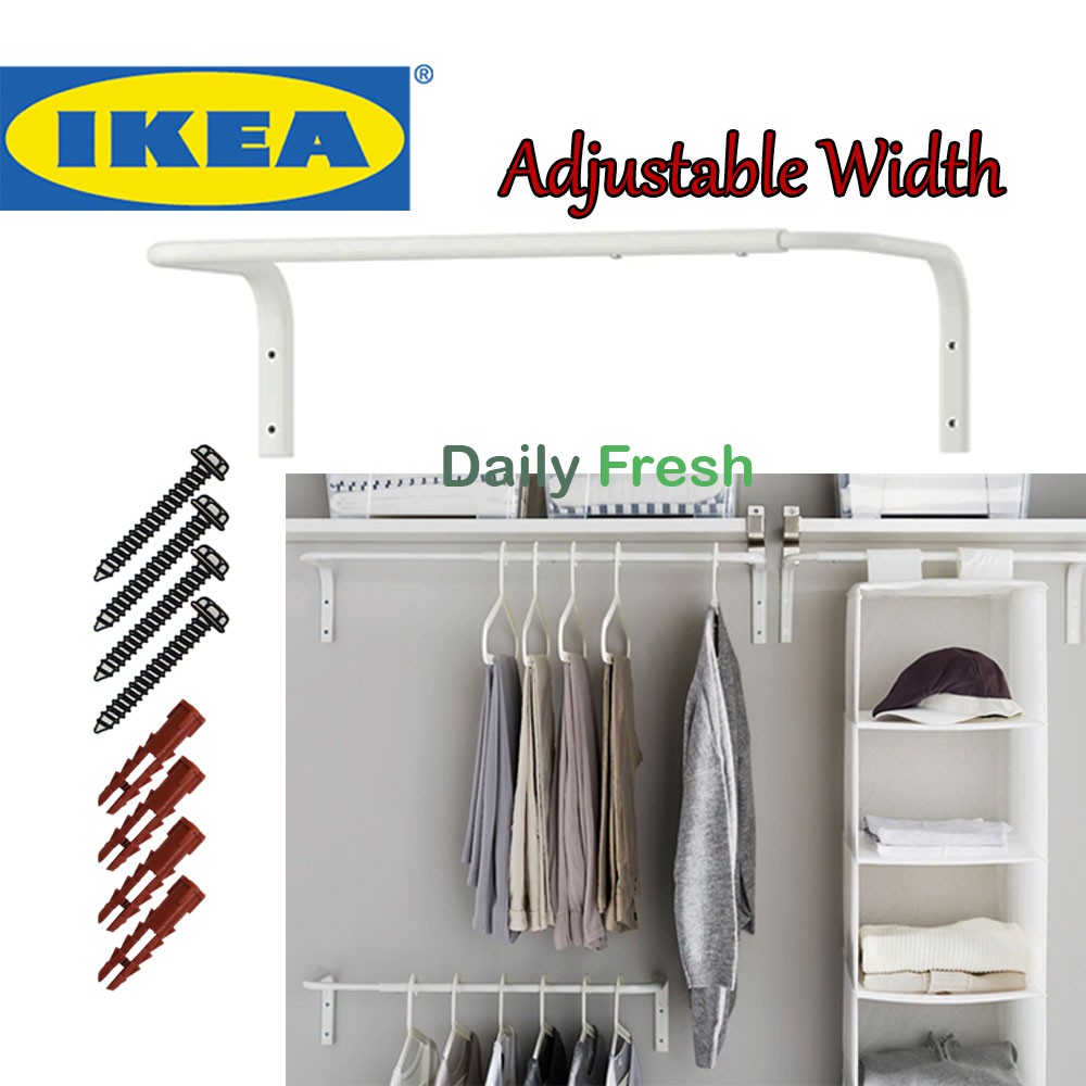  Ikea  MULIG Clothes Bar Adjustable Rack Rak  Tuala Rak  Baju 