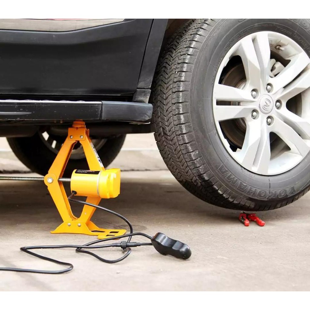 2 Ton 12V DC Automotive Car Automatic Electric Lifting Jack Garage and Emergency Equipment for Road Emergency Use like Tyre Change Car Electric Jack 