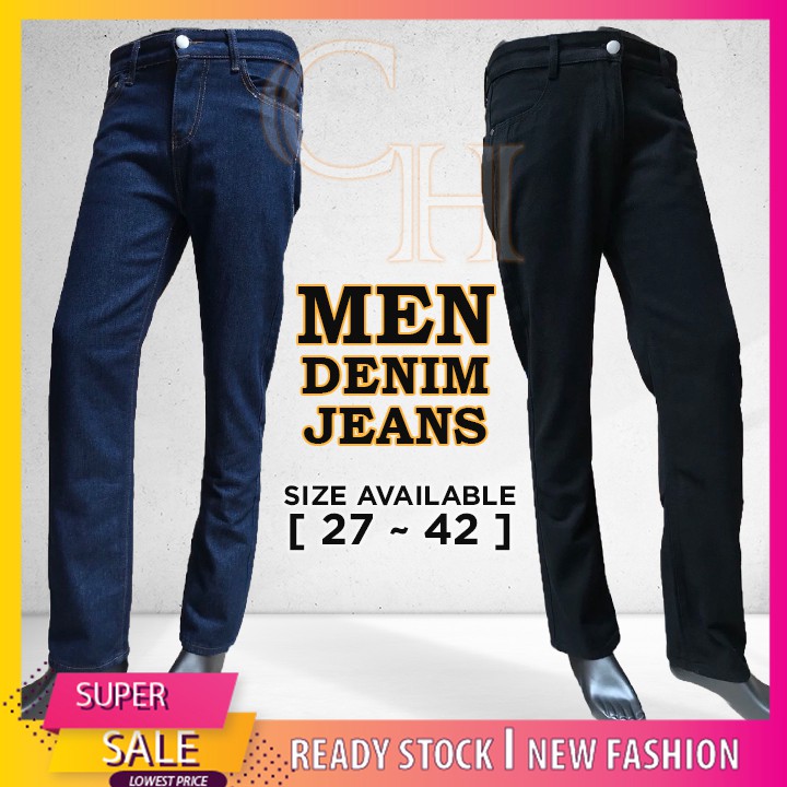 (JEANS MURAH) SIZE28-60 MEN FASHION DENIM JEANS STRAIGHT CUT (SELUAR ...