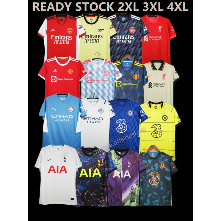 Ready Stock 2XL 3XL 4XL Jersey Giant Size Big Size Plus Size EPL