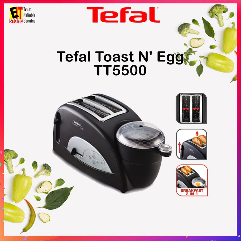 TEFAL TOAST N' EGG ALL IN ONE BREAKFAST TWO SLIDES TOASTER AND EGG