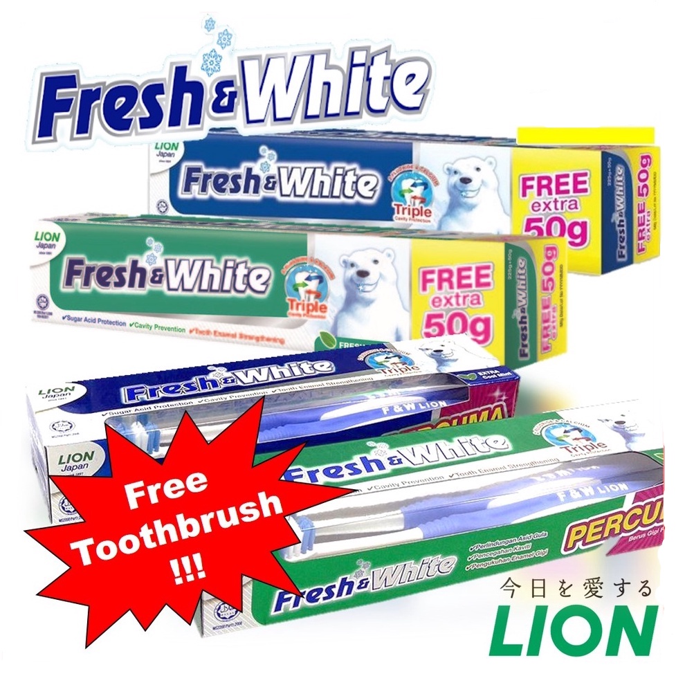 Fresh And White Toothpaste 160g [Free Toothbrush] Limited Edition