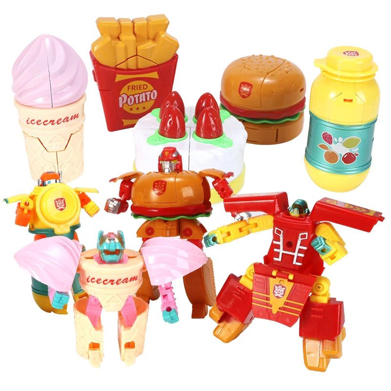 Food Deformation Toy Robot Simulation Potatoes Burger Ice Cream Kids Mini Toys