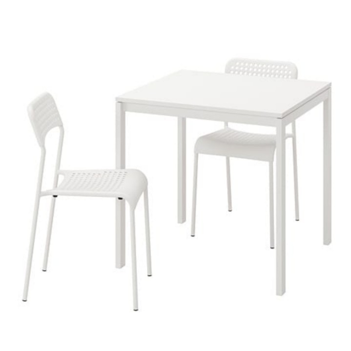 IKEA MELLTORP ADDE Table and 2 chairs white white 