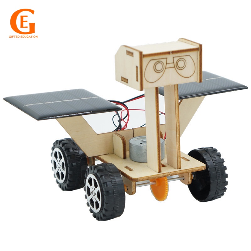 GIFTED EDUCATION DIY Solar Moon Rover Robot Car Puzzle Model Educational Toy Students Science Experiment for Kid Gifts