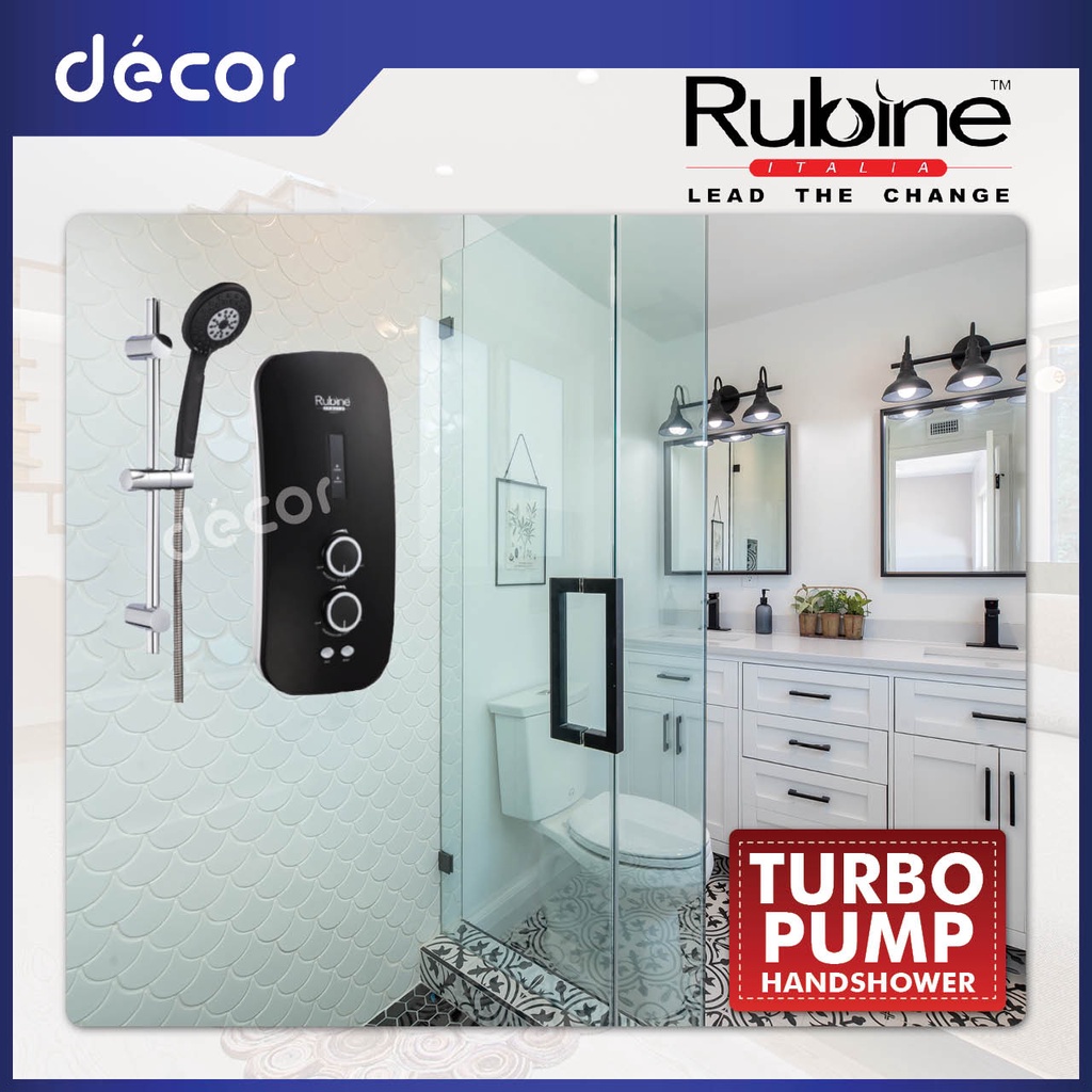 RUBINE Water Heater RUBINE SSE892A BCB AC Pump Inverter AC Booster Pump White Carbon Black