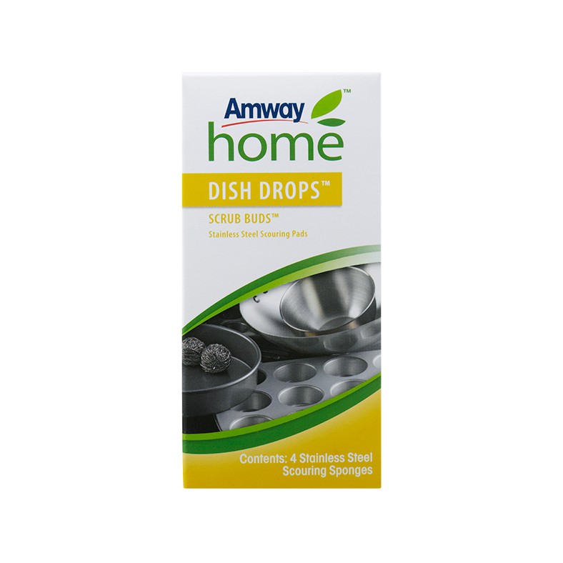 Amway HOME DISH DROPS SCRUB BUDS Stainless Steel Scouring Pads (4pc