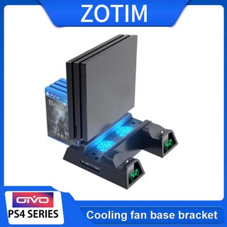 PS4 Multifunctional Cooling Fan Stand With Led Ps4 Charging Stand LED display Dualshock Ps4 Controller Charging Dock Vertical Stand Console Bracket Storage Game Disc Rack DOBE For Ps4 / Ps4 fat / Ps4 Slim / Ps4 Pro
