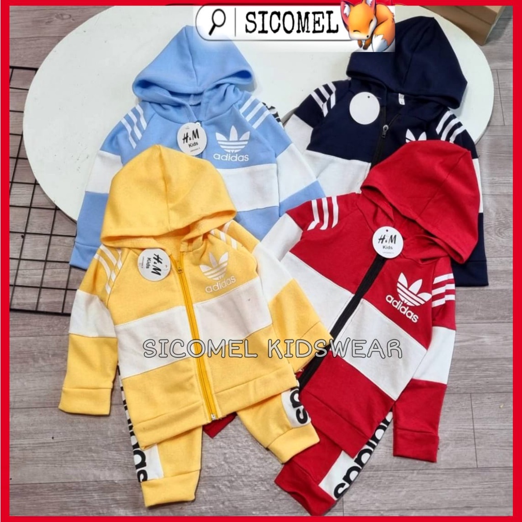 [6M-5Y] Kids Hoodie Sportwear Set Baju Sukan Kanak-kanak Lelaki Perempuan Budak Vietnam Girl Boy Sweater Tracksuit