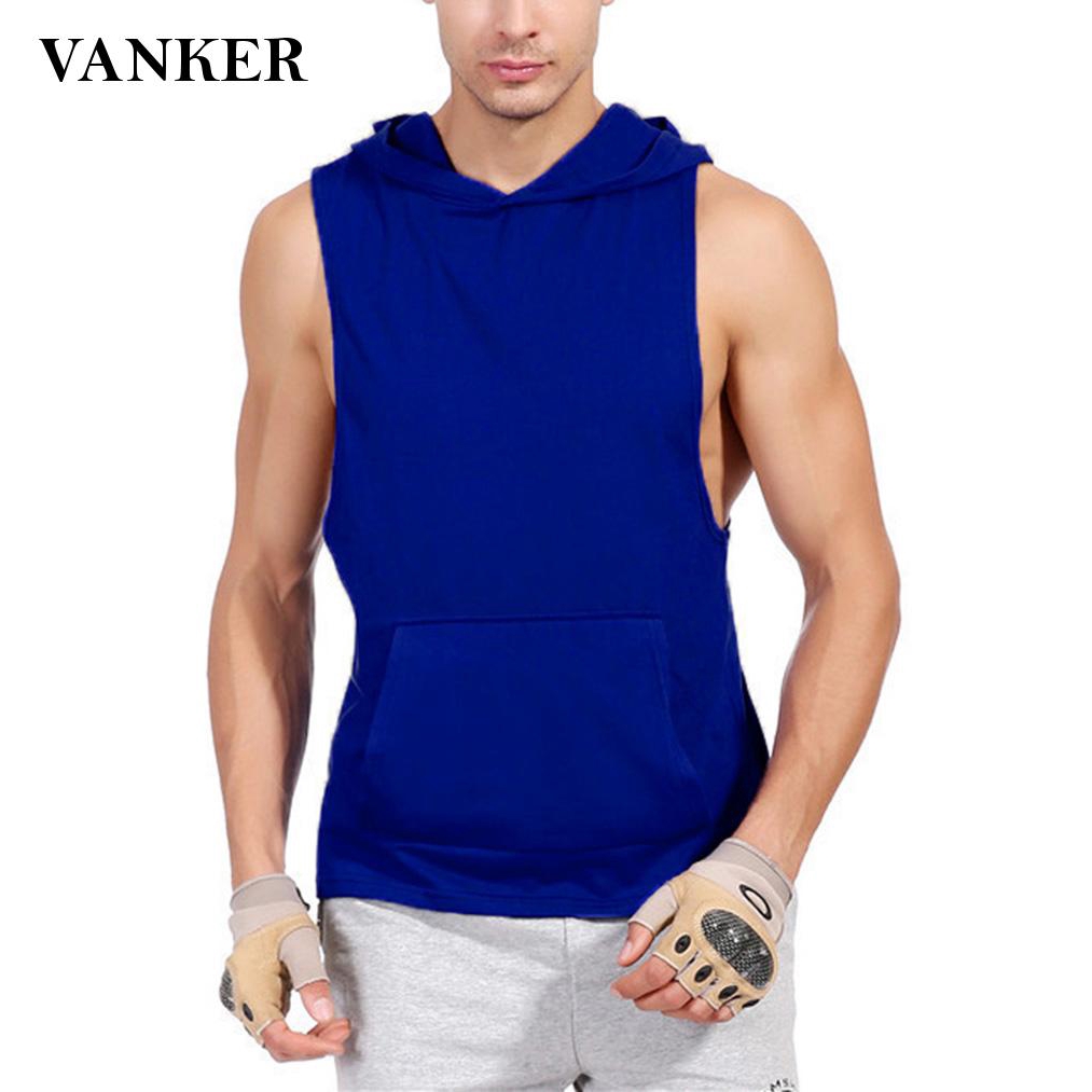 mens sleeveless gym hoodie