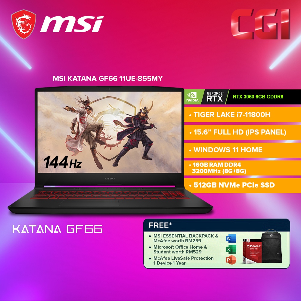 MSI Katana GF66 Price in Malaysia & Specs - RM4379 | TechNave