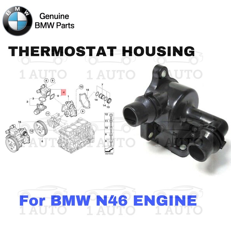 GENUINE BMW PARTS THERMOSTAT HOUSING BMW E46 320i E90 318i 320i E87 118i  120i E84 X1 Sdrive 18i N46 Engine | Shopee Malaysia