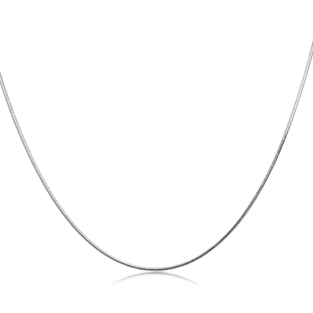 SO SEOUL Rhodium Timeless Snake Chain Necklace 45cm/18inch to 76cm/30inch Short to Long Necklace Chain