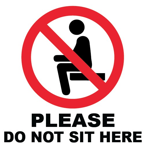 SOCIAL DISTANCING TABLE STICKER, SEAT STICKER , [ DO NOT SIT HERE ] COVID STICKER SOP STICKER