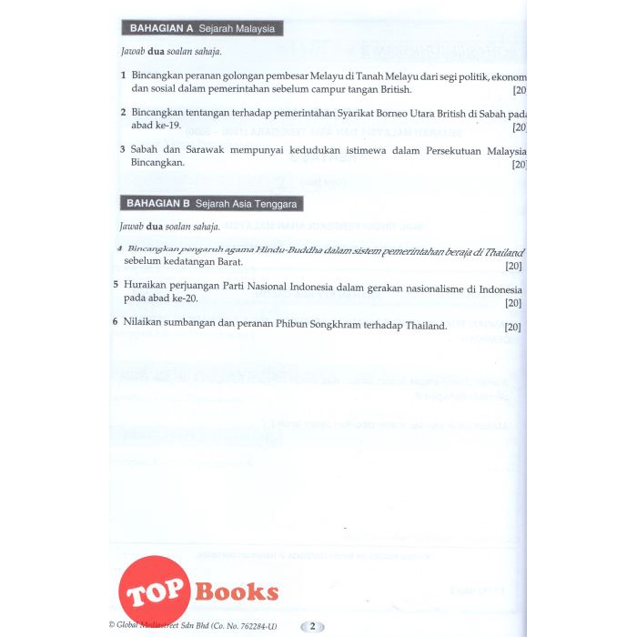 TOPBOOKS Nusamas] Kertas Spot Sejarah STPM Penggal 3 940/3 