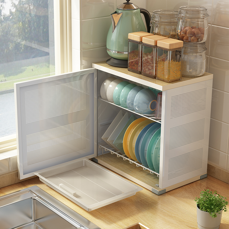 Cupboard Household Kitchen Storage, Small Countertop Cabinet With Drawers