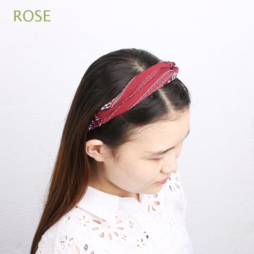 Rose Summer Hair Accessories Women Twisted Floral Printed Twist