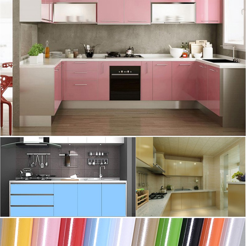 Waterproof Kitchen Cabinet Furniture, Vinyl Wallpaper For Kitchen Cabinets