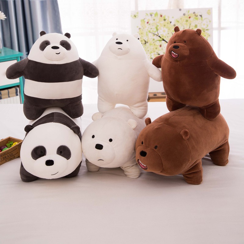  We  Bare  Bear  Panda Ice  Bear  Grizzly Stuffed Toys  Pillow 