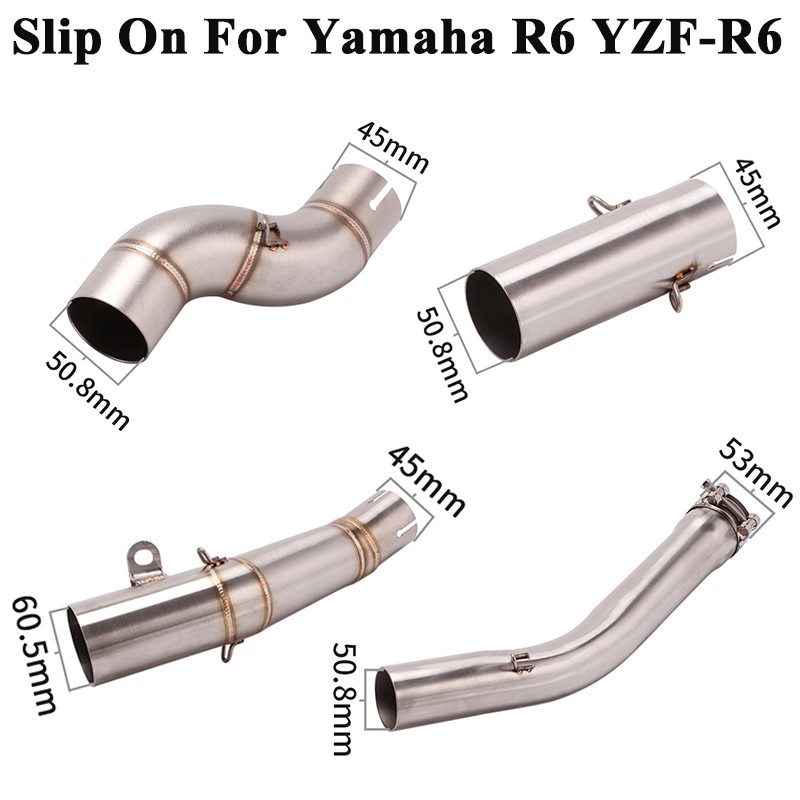 Motorcycle Exhaust Pipe Middle Mid Link Pipe for Yamaha YZF R6 1998-2005