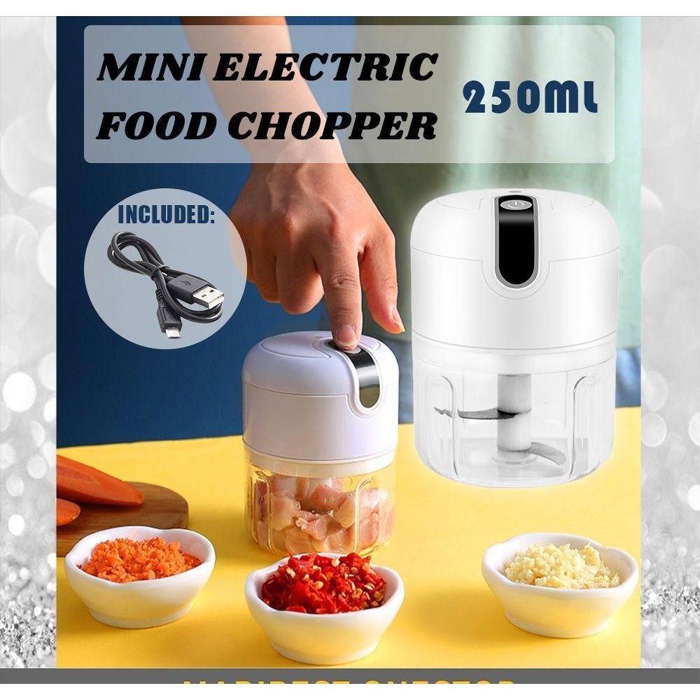 Mini Electric Food Chopper 250ML Multifunctional Portable Cordless