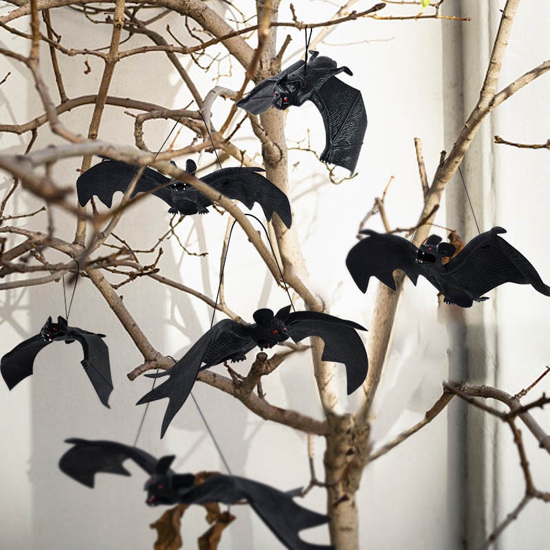 Lifelike Fake Bat Halloween Decorations Haunted House Horror Props Halloween Party DIY Decorations Soft Bat Kids Toys