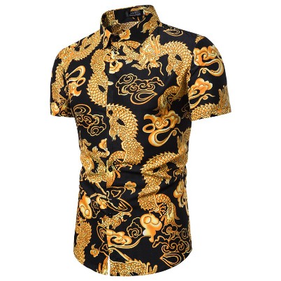  BAJU  KEMEJA  LELAKI  Men DRAGON Pattern Shopee  Malaysia