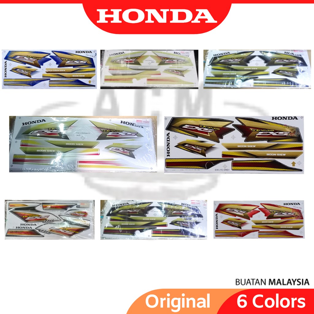 Honda Ex5 Dream High Power Hp Body Cover Set Coverset Stripe Strike Sticker Moritaka Ex5 110 Black Blue Grey Purple Gold