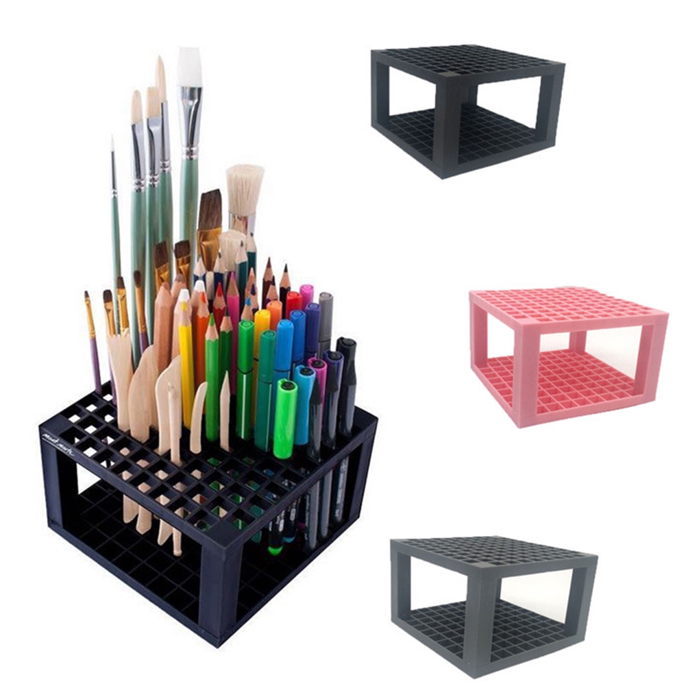 Pencil Holder Brush Plastic Detachable Desk Stand 96 Hole Markers