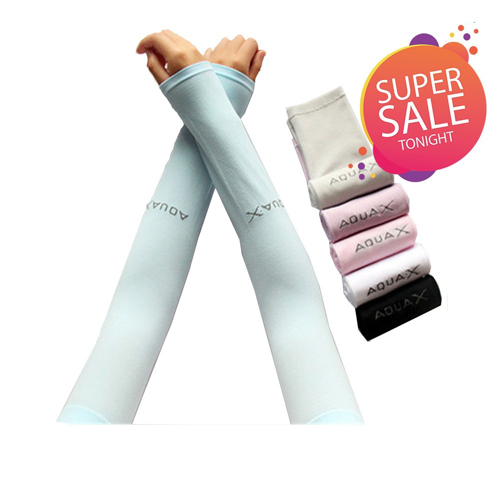 【Big Discount】 Aqua X & Let's Slim Cooling Hand Sock Ice Silk Arm Sleeves