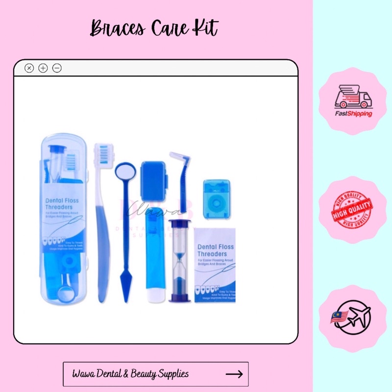 (READY STOCK) BRACES CARE KIT WITH CASE / ORTHODONTIC HYGIENIC BRACES