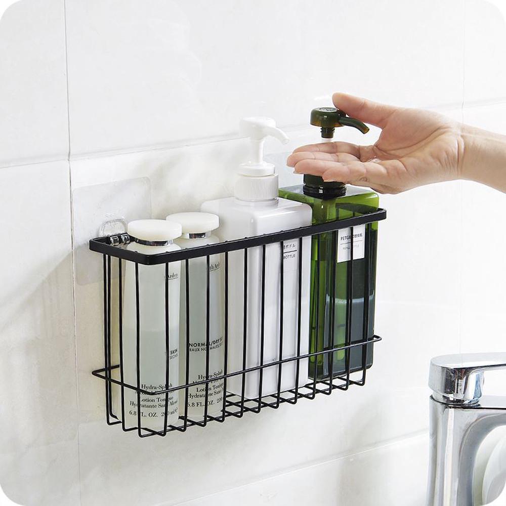 Self-Adhesion Kitchen Bathroom Iron Wire Basket Bin ...