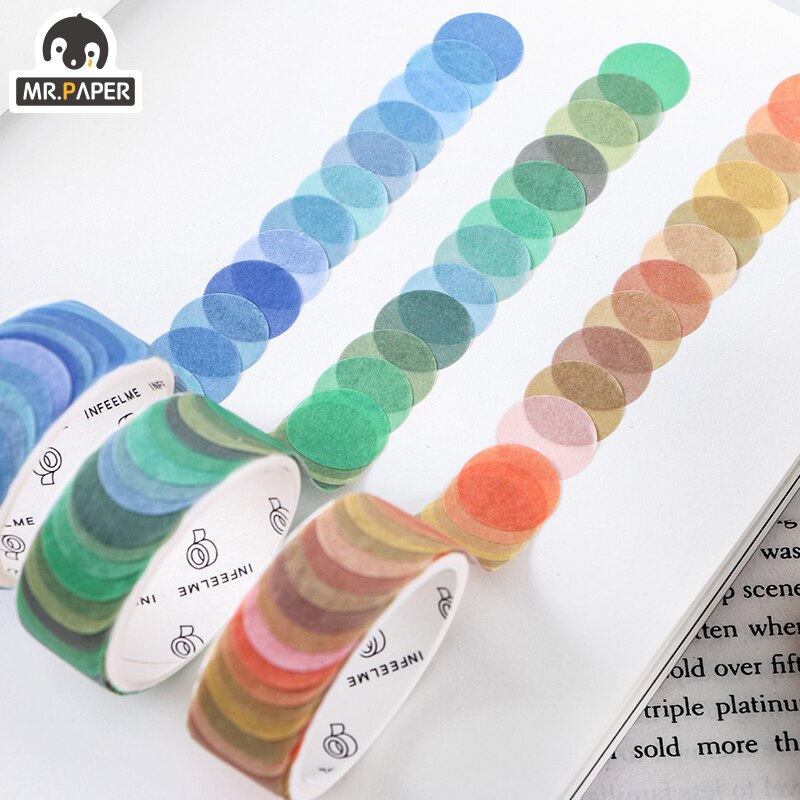  Mr  Paper 100pcs 14 14mm Dot shape Tape Washi Tape 