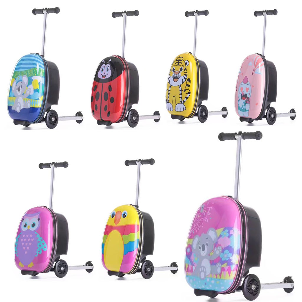 childrens luggage with scooter