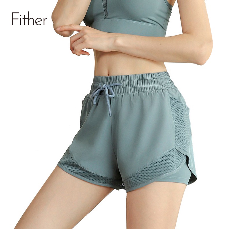 Fit.HER light Proof Sports Shorts Women's Loose Thin High Waist Yoga Pants