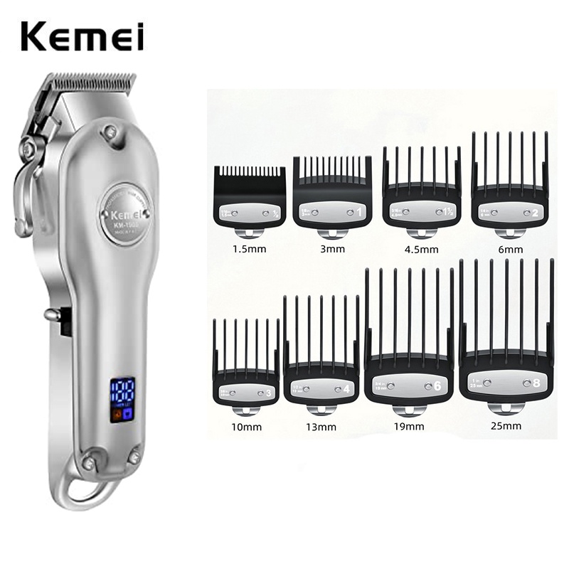 Kemei 1987 Electric Fade Hair Clippers Powerful Taper Hair Cutting Professional Cordless Hair Trimmer Men LED Display KM-1986