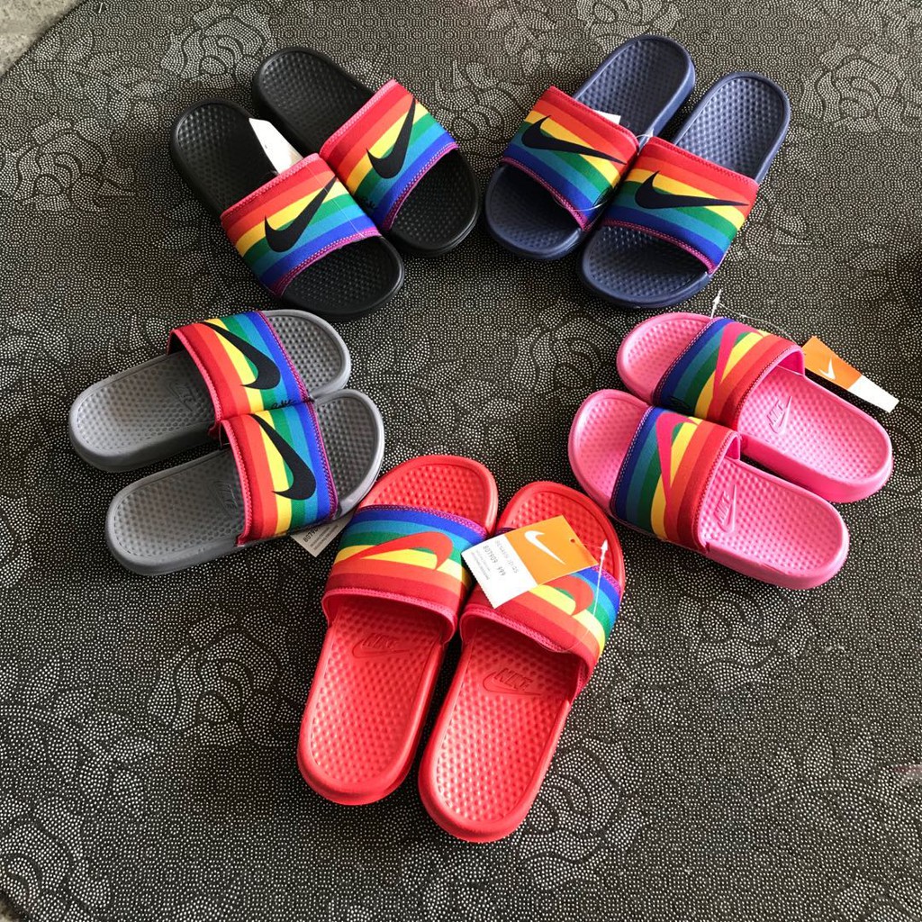 colorful nike sandals