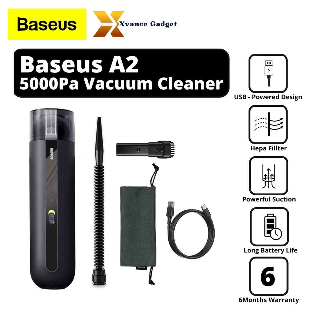 Baseus Original A2 Car Vacuum Cleaner Mini Handheld with 5000Pa
