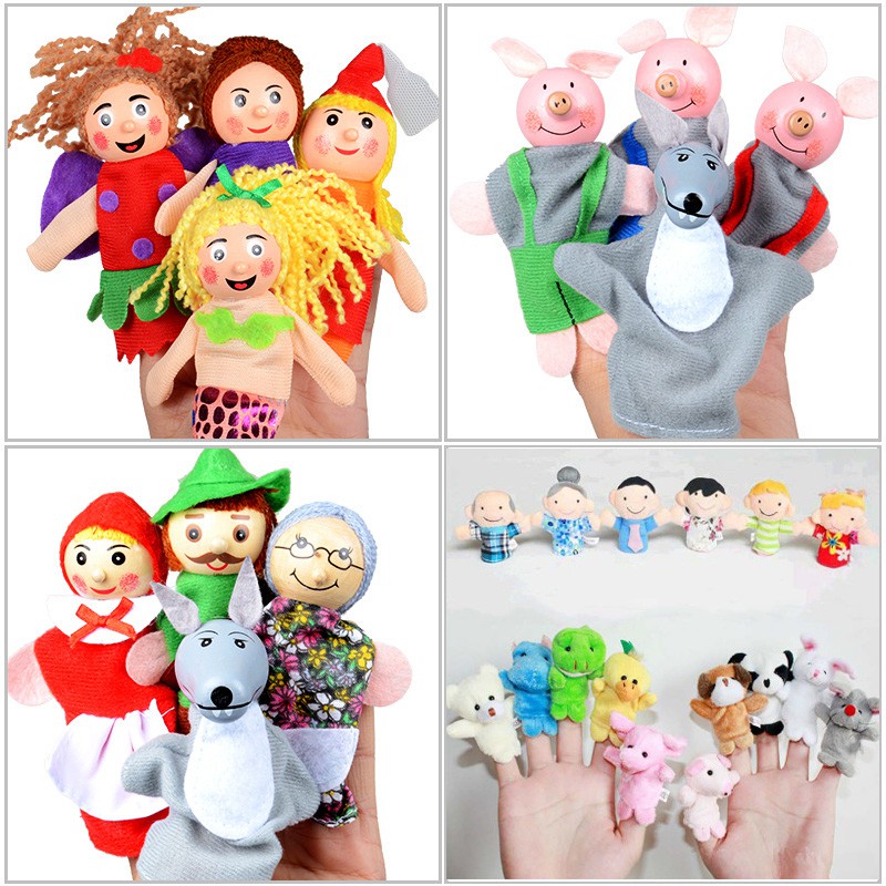 Story Finger Puppet Set Fairy Tale Finger Toys Plush Soft Puppet Set
