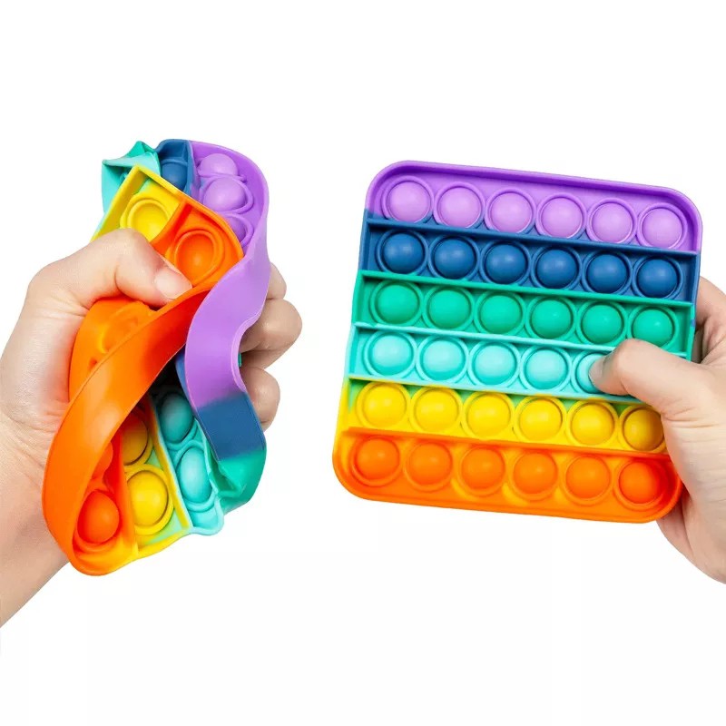 New Hot Sale Simple Dimple Pop It Rainbow Fidget Toy Small Popit Figet Stress Relief For Kids Adults Early Educational s