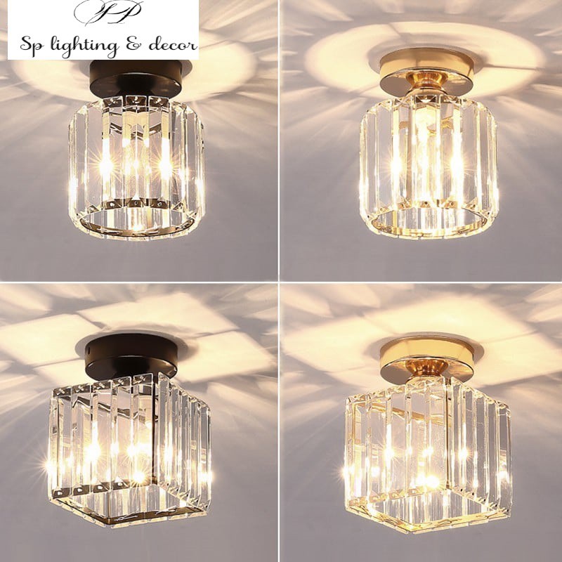 Modern Crystal Light Ceiling Light Black/Chrome/Gold plating Aisle Light Corridor Light LED Lampu Siling by SPLighting