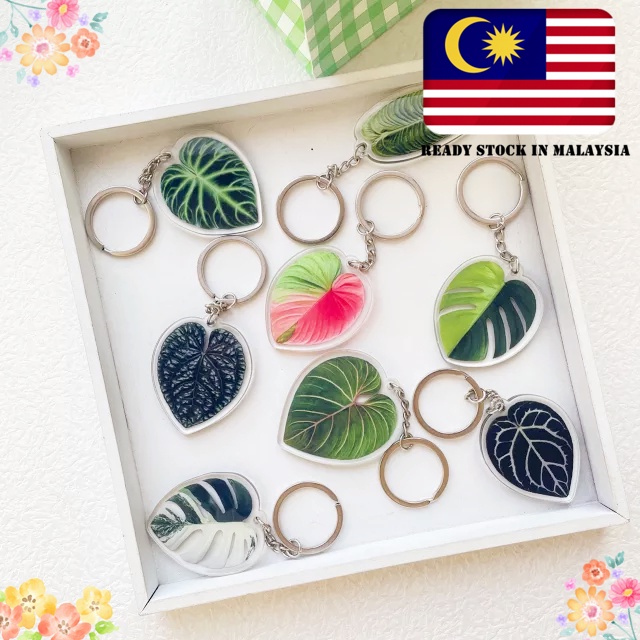 *Clearance Deals* INS Creative Botanical Tropical Plant Leaf Shape Acrylic Keychain Accessories Souvenirs Gift Idea