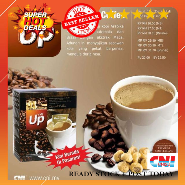 CNI Up Gourmet Coffee 15s - Precise Blend of 3 Premium Coffee Beans of Guatemalan, Brazilian & Mandheling Coffea