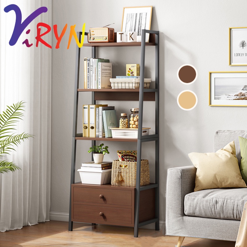 ViRYN Multifunctional Storage Rack Ladder Type Simple Computer Bedroom Bookshelf Multi Layer Book Organizer